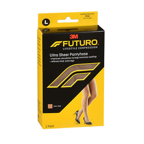 Futuro, Lifestyle Compression Ultra Sheer Pantyhose Mild Large Nude, 1 Pair Futuro
