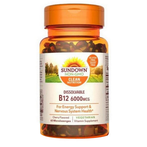 Sundown Naturals, Sundown Naturals Vitamin B12, 6000 mcg, 60 Tablets Sundown Naturals