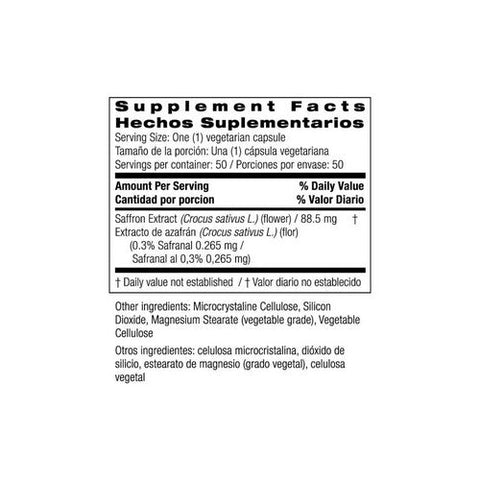 Bio Nutrition Inc, Saffron Extract, 88.5 Mg, 50 Veg Caps Bio Nutrition Inc