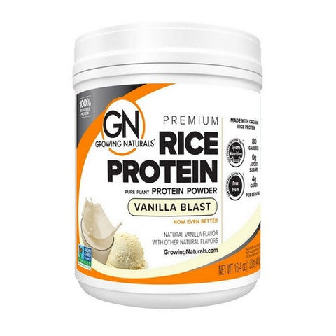 Growing Naturals, Organic Rice Protein Powder Vanilla Blast, 16.4 Oz Growing Naturals