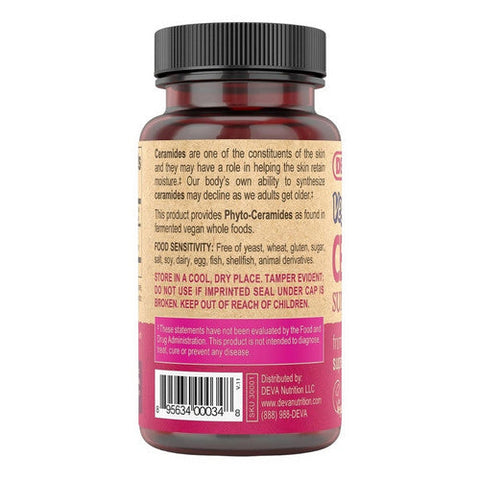Deva Nutrition, Vegan Ceramide Skin Support, 60 TABS Deva Nutrition