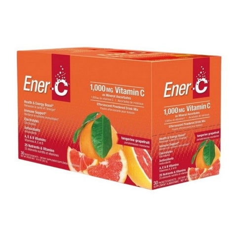 Ener-C, Vitamin C Bubbly Multivitamin Drink Mix Tangerine Grapefruit, 1000 Mg, 30 Packets Ener-C