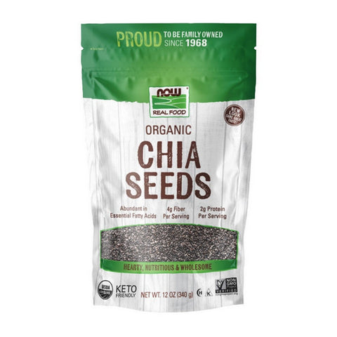 Now Foods, Organic Chia Seed Black, 12 oz Now Foods