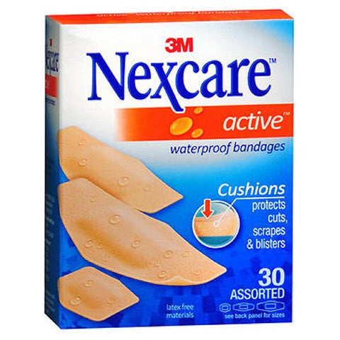 3M, Active Waterproof Bandages Assorted, 30 Each 3M
