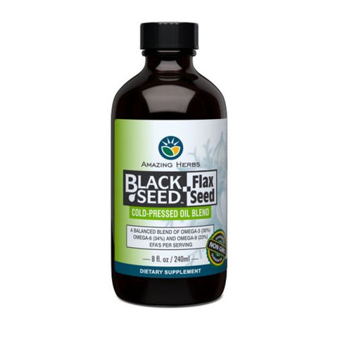 Black Seed With Flax Oil 8 oz by Amazing Herbs