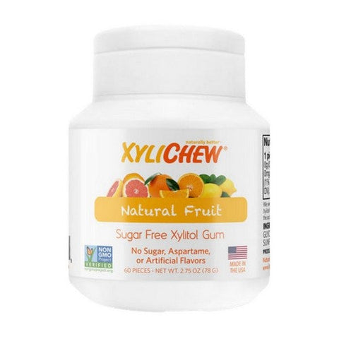 Xylichew, Xylitol Chewing Gum Natural Fruit, 60 Count Xylichew