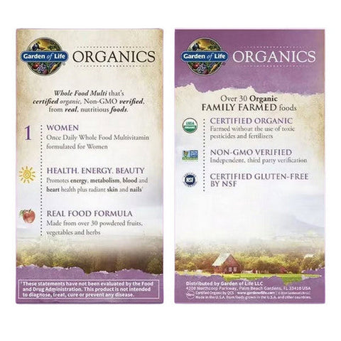 Garden of Life, Organics Women Once Daily, 30 Tabs Garden of Life