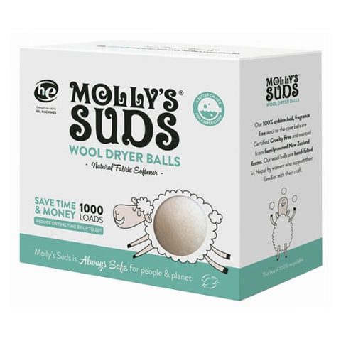 Molly's Suds, Natural Wool Dryer Balls, 0.77 Lb (3 Count) Molly's Suds