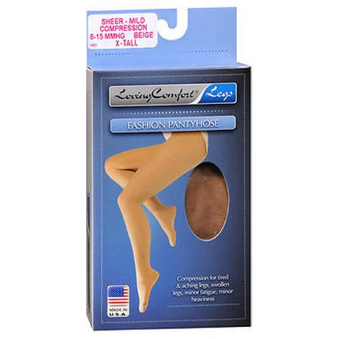 Loving Comfort, Fashion Pantyhose Sheer Mild Compression X-Tall Beige, Count of 1 Loving Comfort