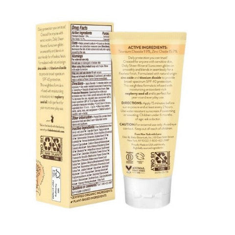 Babo Botanicals, Daily Sheer Sunscreen Spf 40 Extra Sensitive For Face, 1.7 Oz Babo Botanicals