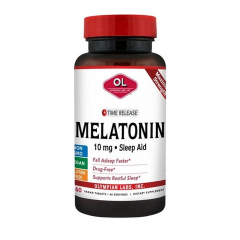 Olympian Labs, Melatonin Time Release Maximum Strength, 10 Mg, 60 Vegan Tabs Olympian Labs