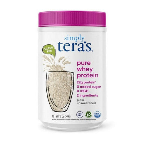 Simply Tera's, Whey Grass Fed Simply Pure Whey Protein Powder Unsweetened, 12 Oz Simply Tera's