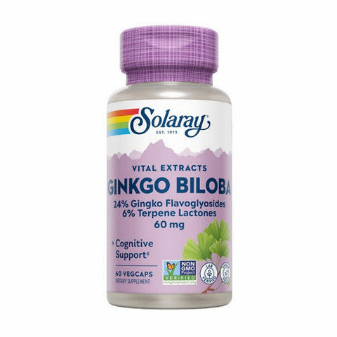 Solaray, Ginkgo Biloba Leaf Extract, 60 mg, 60 Caps Solaray