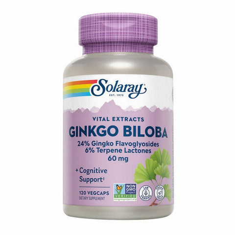 Solaray, Ginkgo Biloba Leaf Extract, 60 mg, 120 Caps Solaray