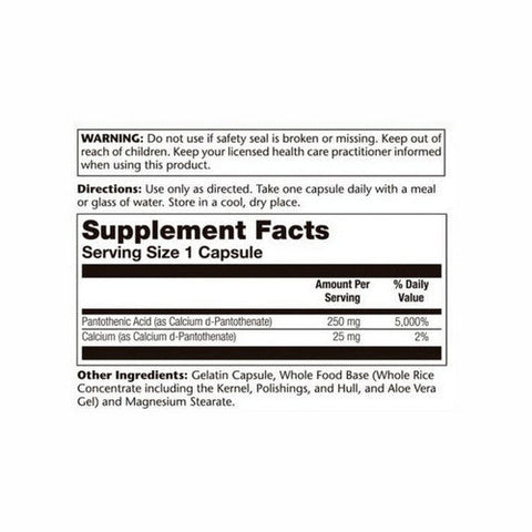 Solaray, Pantothenic Acid, 250 mg, 100 Caps