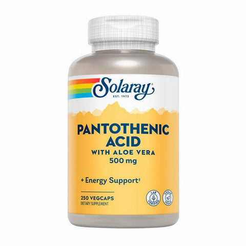 Solaray, Pantothenic Acid With Aloe Vera, 500 Mg, 250 Veg Caps Solaray