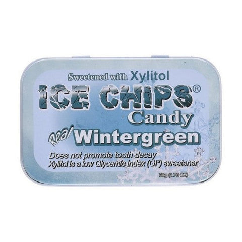 Ice Chips Candy, Hand Crafted Candy Tin Wintergreen, 1.76 Oz Ice Chips Candy