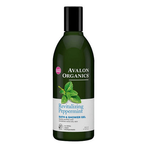 Avalon Organics, Bath & Shower Gel, Revitalizing Peppermint, 12 Oz Avalon Organics