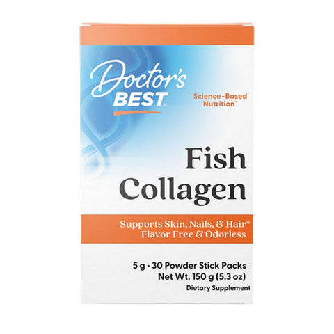 Doctors Best, Fish Collagen With Naticol, 5 g, 30 Powder Stick Packs Doctors Best