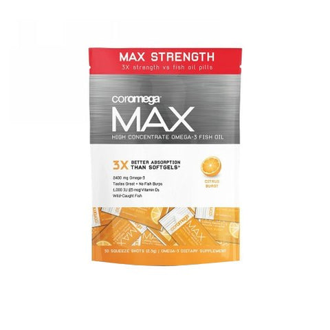 Coromega, Max High Concentrate Omega-3, Citrus Burst 30 Count Coromega
