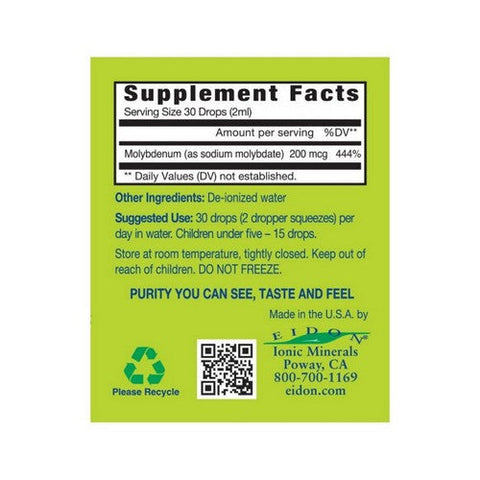 Eidon Ionic Minerals, Molybdenum Liquid Concentrate, 2 Oz
