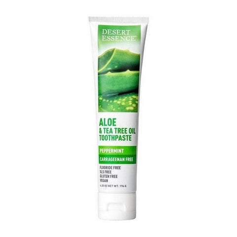 Desert Essence, Aloe And Tea Tree Oil Toothpaste Peppermint, 6.25 Oz Desert Essence