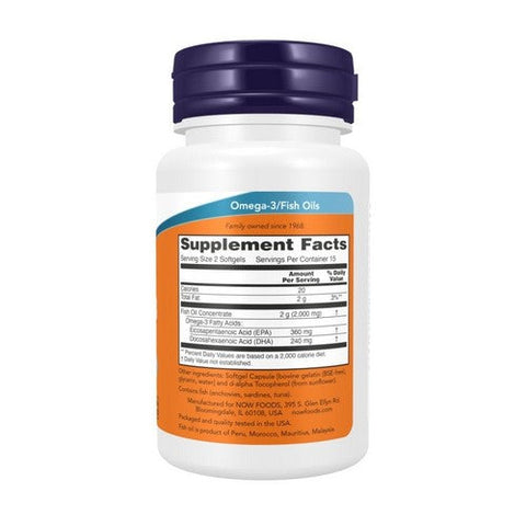 Now Foods, Omega-3 Fish Oil, 1000 Mg, 30 Softgels