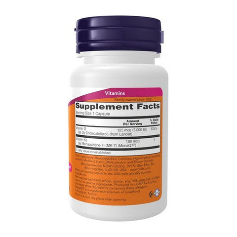 Now Foods, Mega D-3 & Mk-7, 60 Veg Caps Now Foods