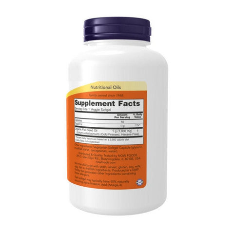 Now Foods, Flax Oil, 1000 Mg, 120 Veg Softgels Now Foods