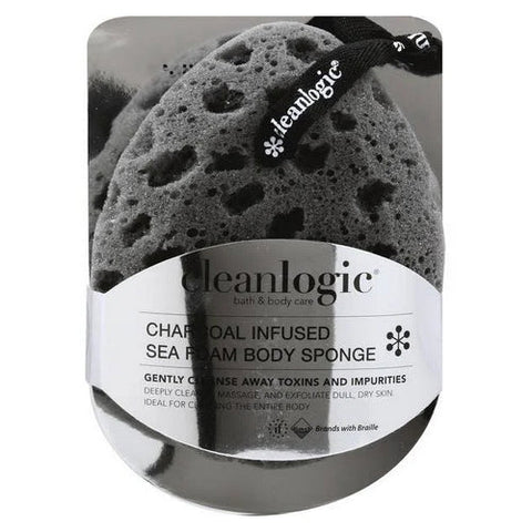 Cleanlogic, Charcoal Infused Sea Foam Body Sponge, 1 Count Cleanlogic