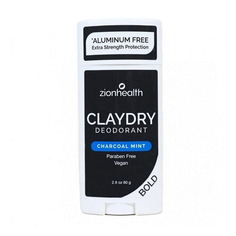 Zion Health, Clay Dry Bold Charcoal Mint Deodorant, 2.8 Oz Zion Health