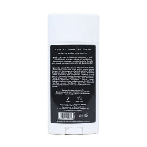 Zion Health, Clay Dry Bold Charcoal Mint Deodorant, 2.8 Oz Zion Health