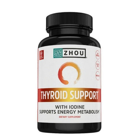 Zhou Nutrition, Thyroid Support with Iodine, 60 Veg Caps Zhou Nutrition