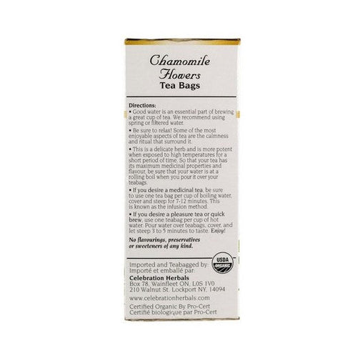 Celebration Herbals, Organic Chamomile Flowers Tea, 24 Bags Celebration Herbals