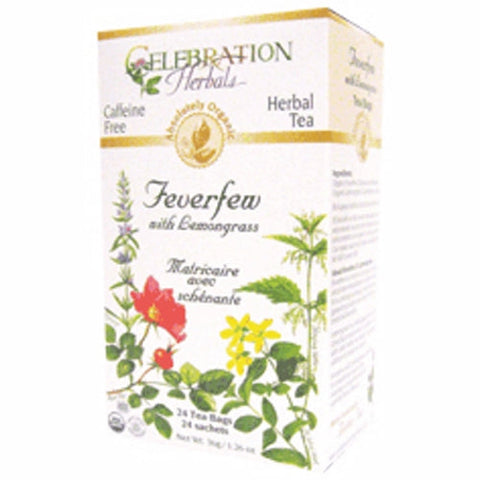 Celebration Herbals, Organic Feverfew Lemongrass Tea, 24 Bags Celebration Herbals