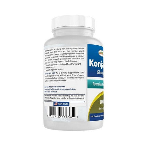Best Naturals, Konjac Root, 2000 Mg, 180 Veg Caps Best Naturals
