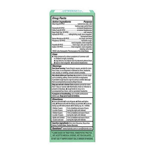 Hylands, Naturals Kids Cold & Cough Liquid Nighttime, 4 Oz Hylands