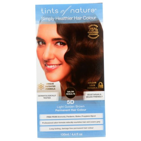 Tints of Nature, Permanent Hair Color, 5D Light Golden Brown 4.4 Oz Tints of Nature