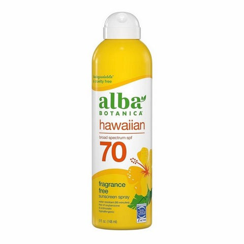 Alba Botanica, Maximum Sunscreen Clear Spray Broad Spectrum SPF70, 5 Oz Alba Botanica