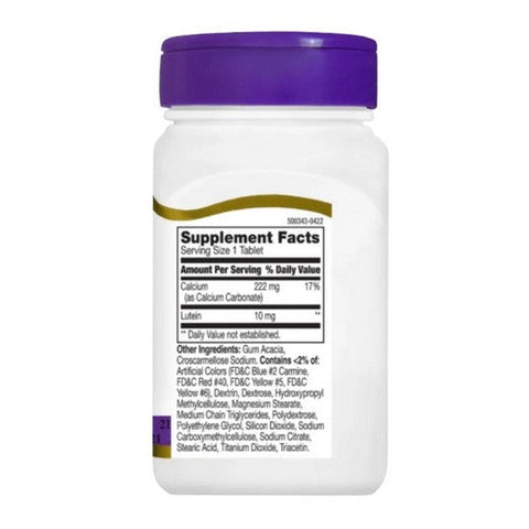 21st Century, Lutein, 10 Mg, 60 Tabs 21st Century