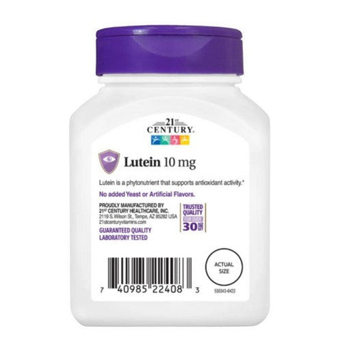 21st Century, Lutein, 10 Mg, 60 Tabs 21st Century