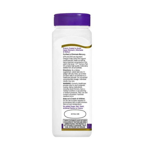 21st Century, 21st Century Fish Oil  Enteric Coated Softgels, 90 Caps 21st Century