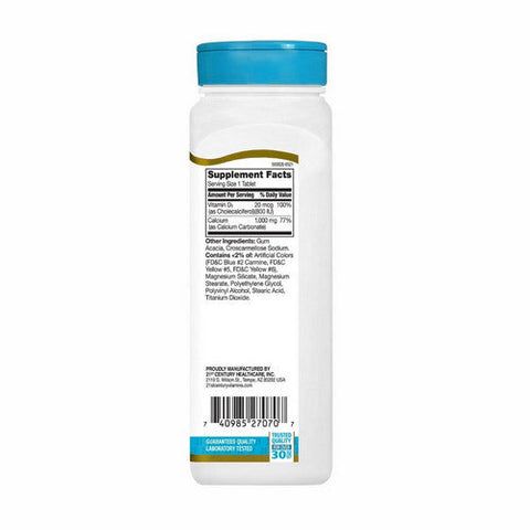 21st Century, Calcium Plus D3, 1000 Mg, 90 Tabs 21st Century