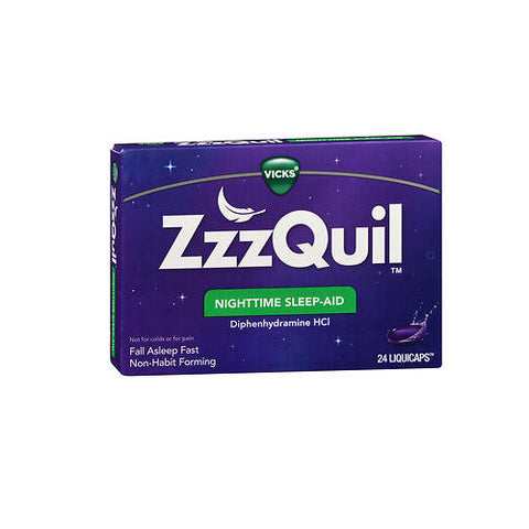 Zzzquil, Zzzquil Diphenhydramine Hcl Nighttime Sleep-Aid Liquicaps, 24 Each Zzzquil