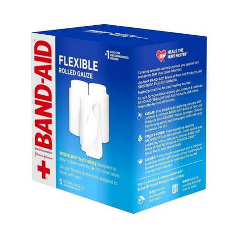 Band-Aid, Rolled Gauze Rolls, 5 Each Band-Aid