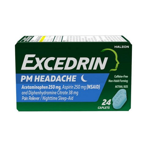 Excedrin, Pm Headache Caplets, 24 Tabs Excedrin