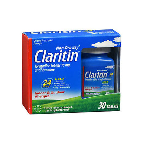 Claritin, Loratadine Antihistamine 24 Hour Allergy, 10 Mg, 30 Tabs Claritin