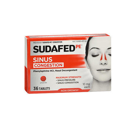Sudafed Pe, Congestion Tablets, 36 Count Sudafed Pe