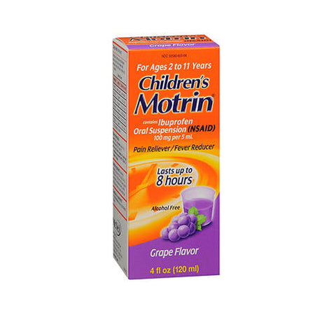 Motrin, Children'S Ibuprofen Oral Suspension Grape, 100 Mg, 4 Oz Motrin