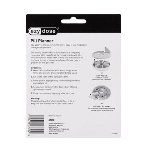 Ezy Dose, Carousel Pill Organizer Weekly Easy Fill, 1 Each Ezy Dose